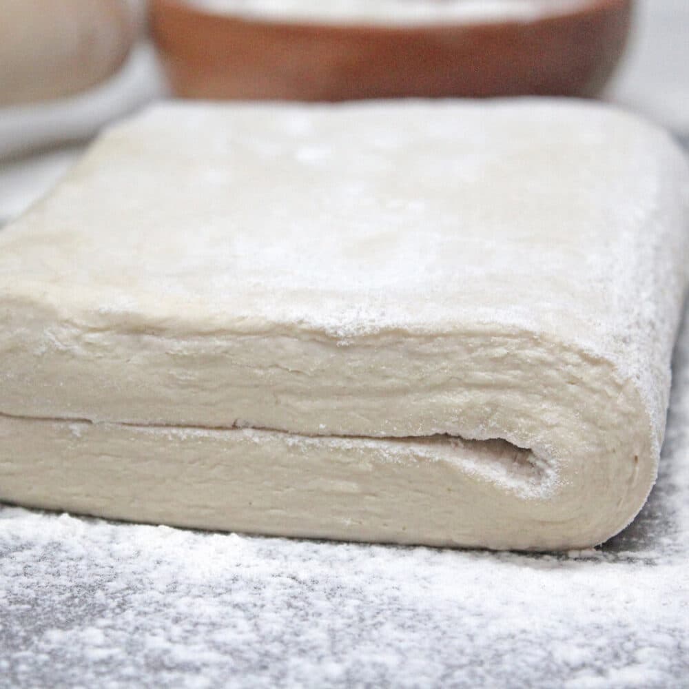 masa hojaldre, masa de hojaldre lista